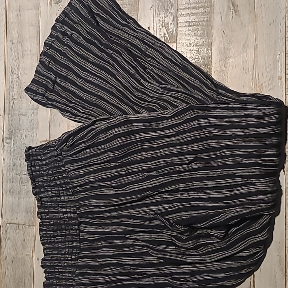 BILLABONG Black striped wide leg pants